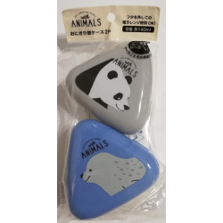 Mini rizsgombóc-tartó, háromszög, állatmintás  Mini rizsgombóc-tartó, háromszög, állatmintás