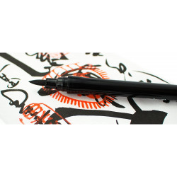 Kuretake Fude Pen NAMPITSU KABURA No. 33 (DC161-33S), puha ecsetfilc, fekete tinta