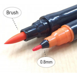 Kuretake ZIG Art & Graphic Twin kétvégű ecsetfilc, 12 színű készlet, halvány színek (TUT-80/12VPA)