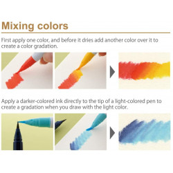 ZIG Clean Color Real Brush pen, színes ecsettoll, igazi ecset heggyel - 48 különböző színben (RB-6000)