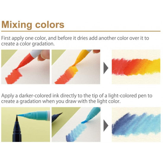 ZIG Clean Color Real Brush Pen, 12 színű készlet, valódi ecset (RB-6000/12V)