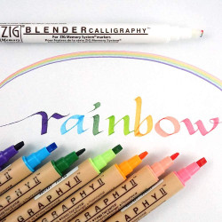 Kuretake ZIG Calligraphy II, vágott hegyű, kétvégű ecsettoll, 24 színű készlet  (MS-3500/24V)