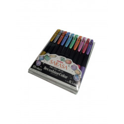 Zebra Sarasa Decoshine zselés toll, 0.5 mm, csillogó színek dekoráláshoz, 10 darabos készlet Zebra Sarasa Decoshine zselés toll, 0.5 mm, csillogó színek dekoráláshoz, 10 darabos készlet