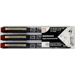 ZIG Cartoonist Mangaka szépia tűfilc készlet, 3 darabos (CNM/3VSP) ZIG Cartoonist Mangaka szépia tűfilc készlet, 3 darabos (CNM/3VSP)