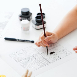 Kuretake ZIG Black Manga Ink, gyorsan száradó folyékony tus mangarajzoláshoz, 60 ml (CNCE104-6)